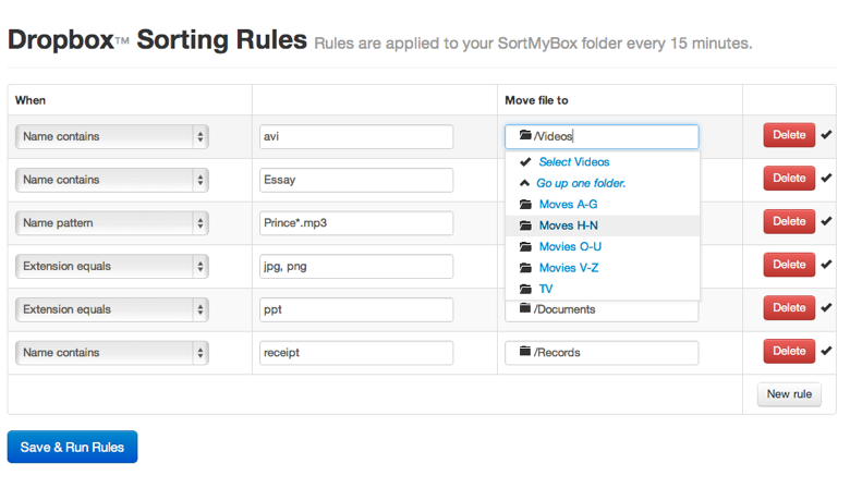 Rule editor screenshot